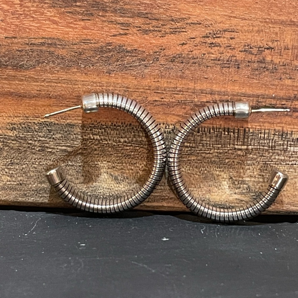 Sterling Silver Tubogas Hoop Earrings